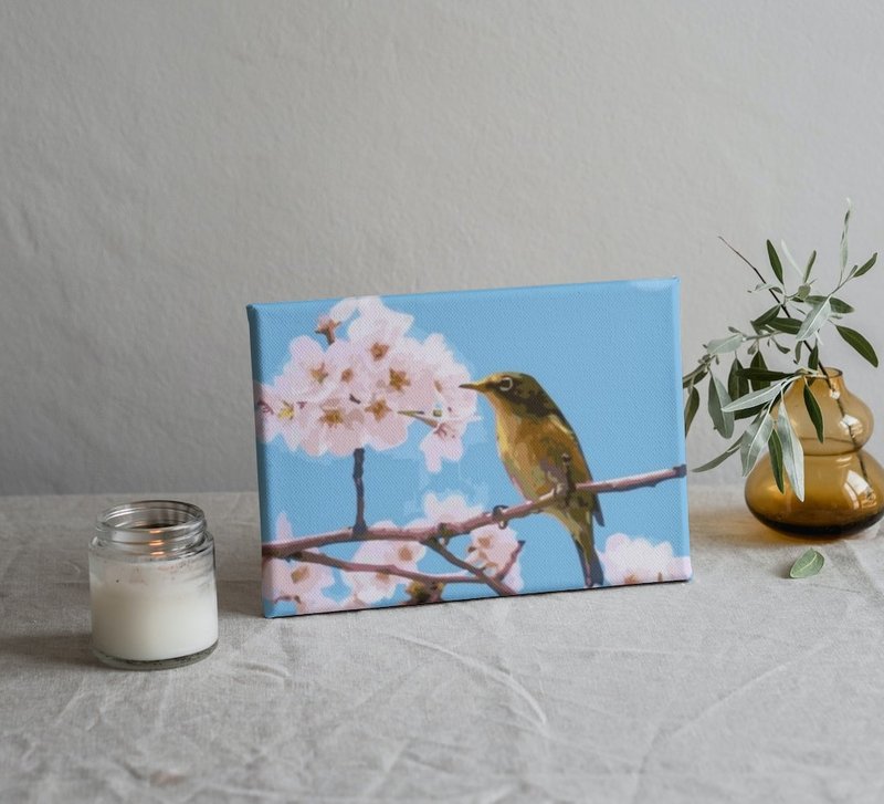 Creative digital oil painting of thrush on the branch【Sales Ranking】 - Illustration, Painting & Calligraphy - Other Materials 