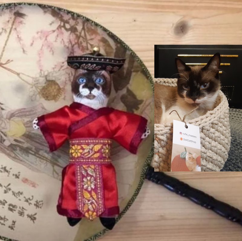 您的貓的副本 個性化的娃娃貓 - 公仔/玩偶 - 其他材質 