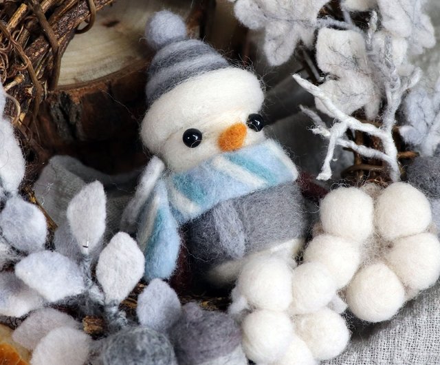 ちまちま羊毛フェルト＃29 雪だるまの作り方 snowman - YouTube