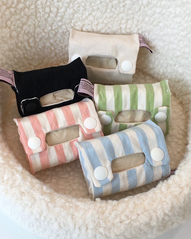 Tissue key ring pouch - s size - 化妝包/收納袋 - 棉．麻 藍色