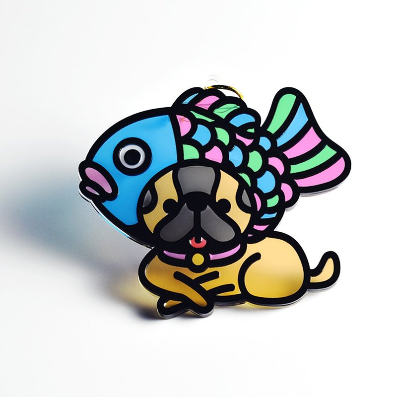 鯛魚燒 鯛魚狗 掛飾 / 匙扣  l 龍年 福貼 揮春 春聯 招財 - 客製化寵物商品 - 壓克力 多色