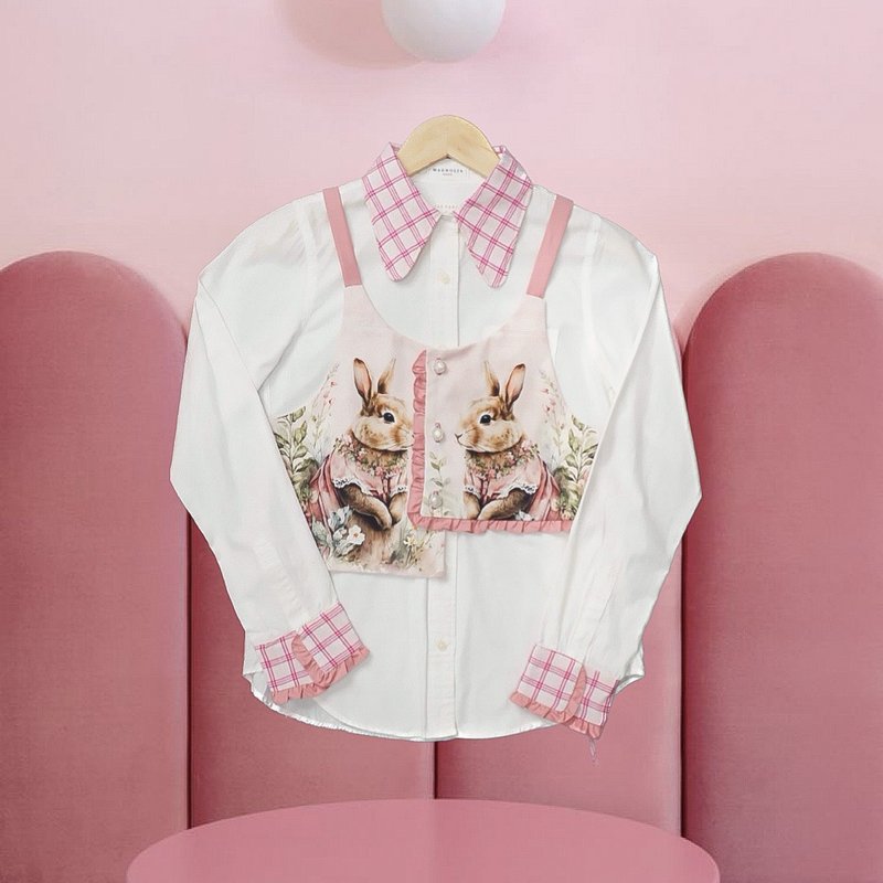 Time Traveler shirt (BBS10) - Women's Tops - Other Materials Pink