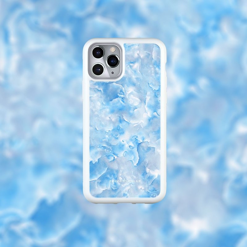 Polar Polar 藍色雲石紋 iPhone 鋼化玻璃手機殼 - 手機殼/手機套 - 塑膠 