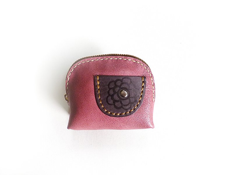 POPO│ girl wallet │ pink color. Genuine leather - กระเป๋าสตางค์ - หนังแท้ สึชมพู