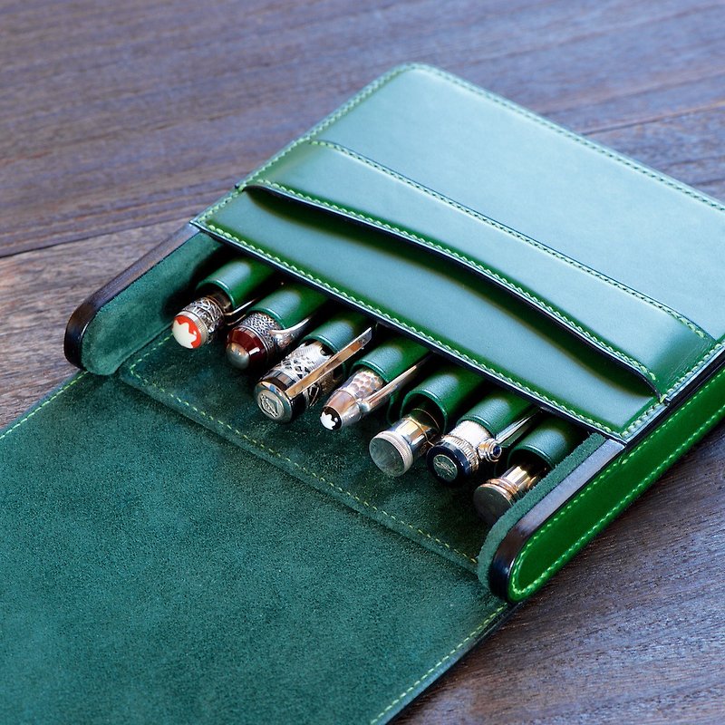 7-pen fountain pen case - Pencil Cases - Genuine Leather Multicolor