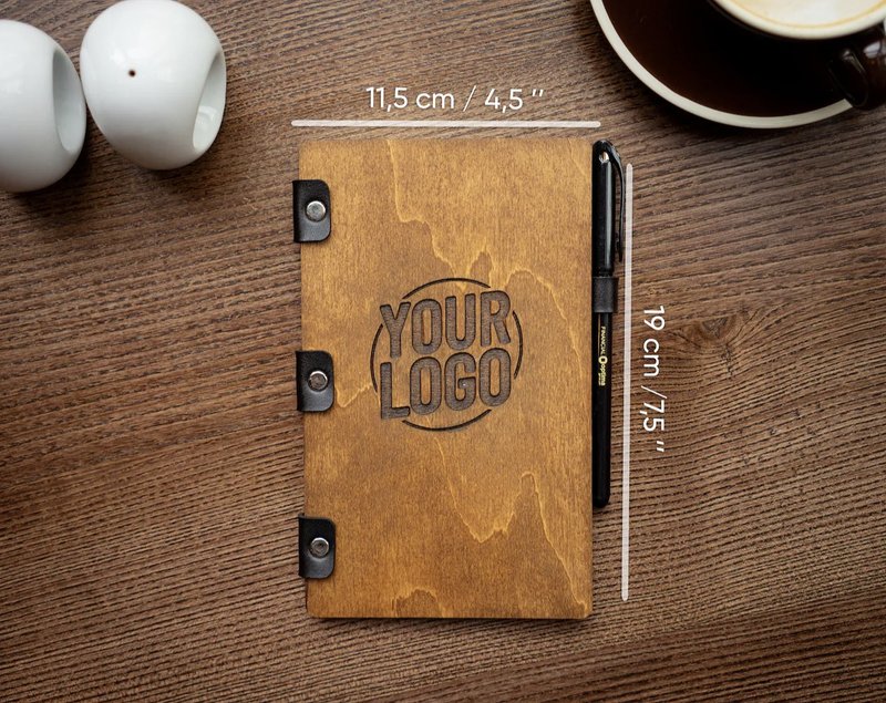 ペン付き小切手ホルダー、木製小切手プレゼンター、無料彫刻 - その他 - 木製 多色