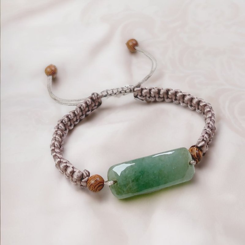 [Wish for Nothing to Happen] Ice Green Jadeite No Matter Brand Braided Bracelet | Natural Burmese Jade A-grade | Gift - สร้อยข้อมือ - หยก สีเขียว