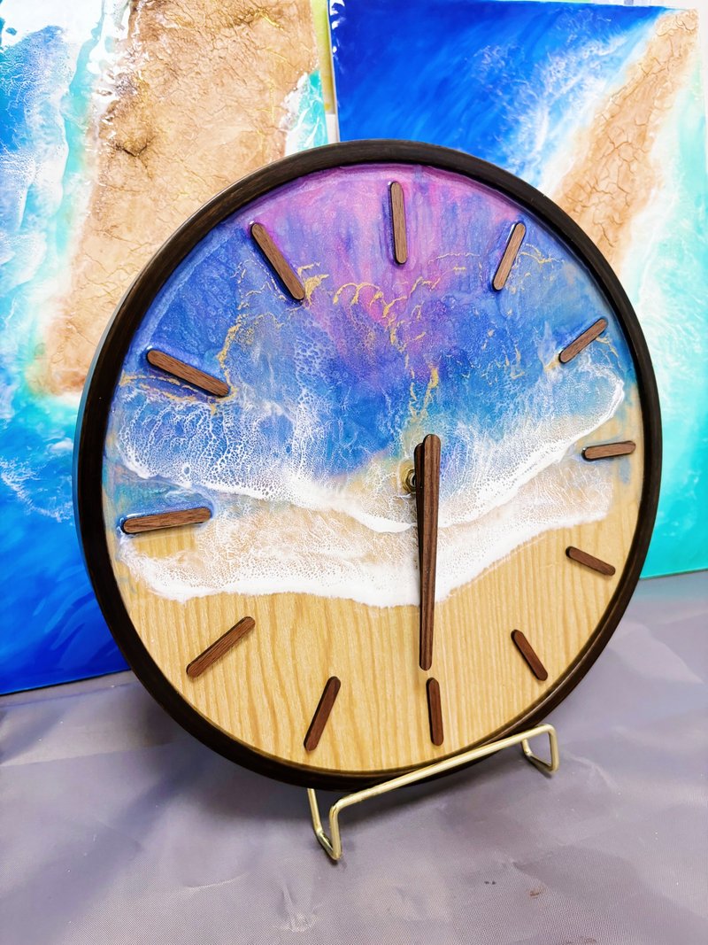 Minimalist ocean wave clock - นาฬิกา - เรซิน 