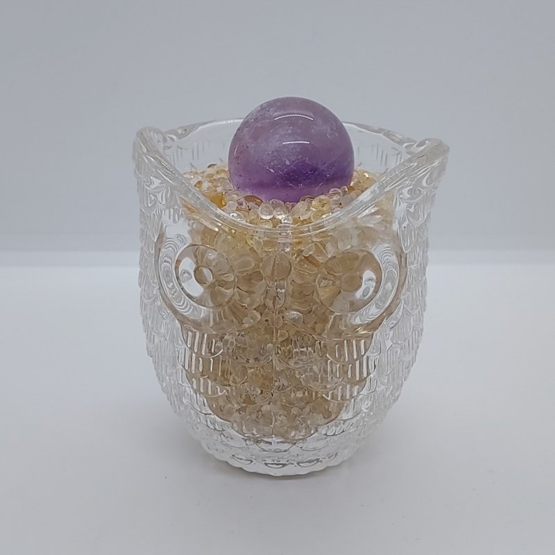 黃晶貓頭鷹聚寶盆 - 增加財富 - 擺飾/家飾品 - 半寶石 