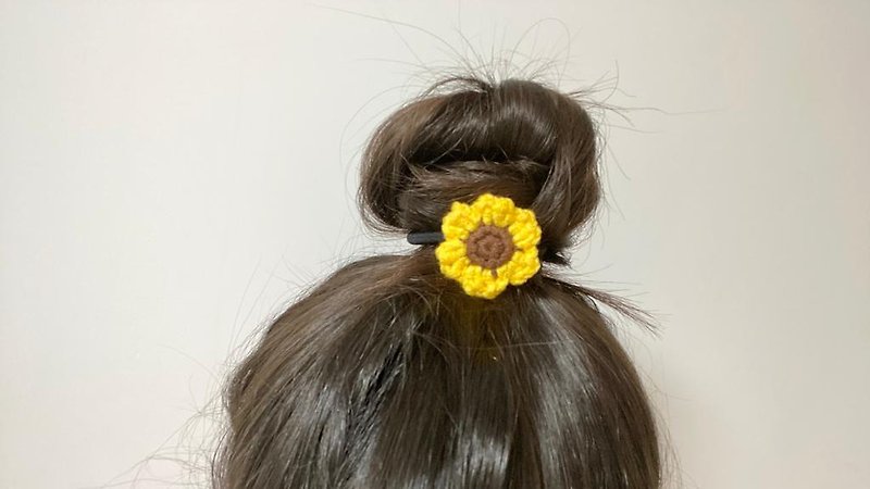 Braided Crocheted Sunflower Rubber Bands/Hairbands