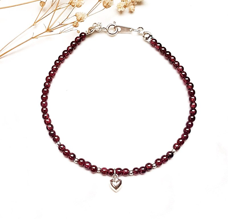Lucky Energy Series - Happiness energy Stone 925 sterling silver bracelets custom natural stone - Bracelets - Gemstone Red