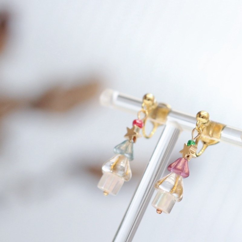 Tree of Magic | Tree of Magic - Earrings & Clip-ons - Colored Glass Multicolor