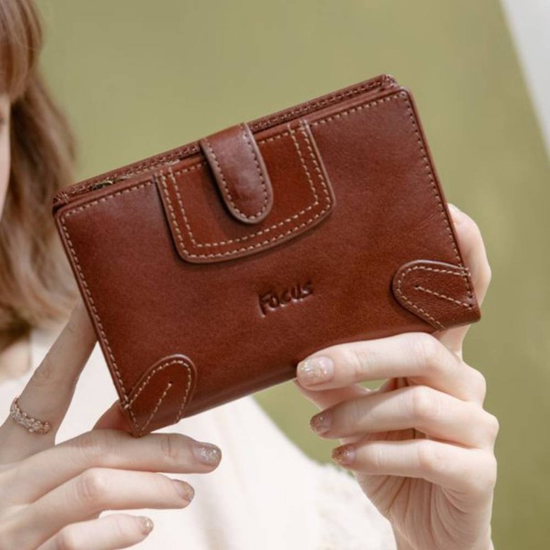 [Women's Middle Wallet] Genuine Leather Women's Middle Wallet/Multifunctional Style Middle Wallet/Italian Vegetable Tanned Leather - Wallets - Genuine Leather 