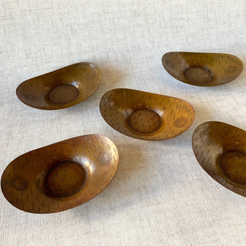 日本古典茶具手打錘目茶托 │日式工藝 厚銅 品茗 古典美 - 茶壺/茶杯/茶具 - 其他金屬 金色