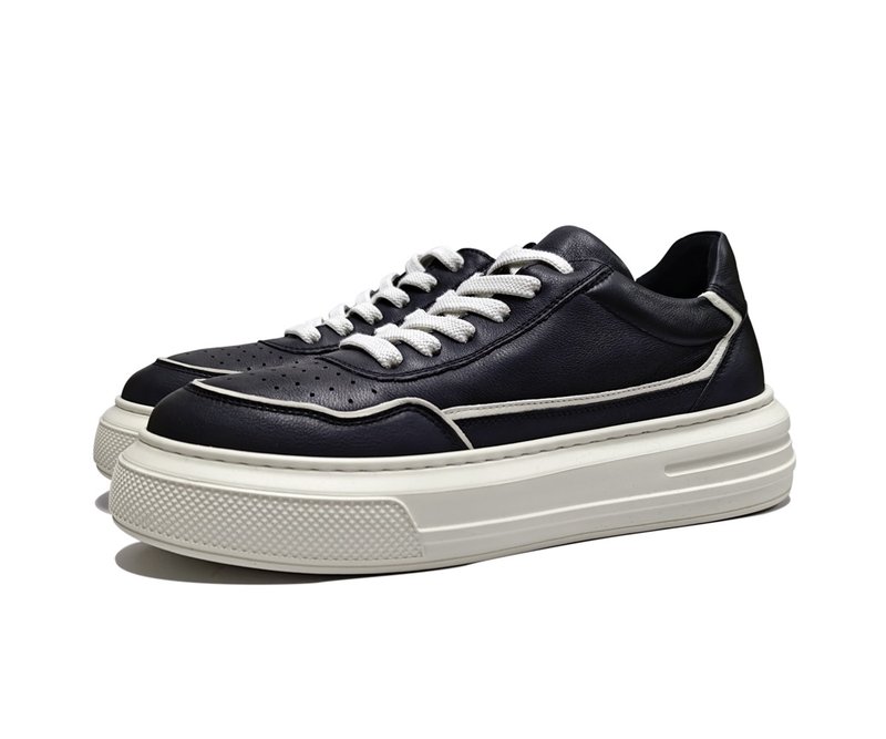 輕量牛皮休閒鞋-5109 - 男款休閒鞋 - 真皮 黑色