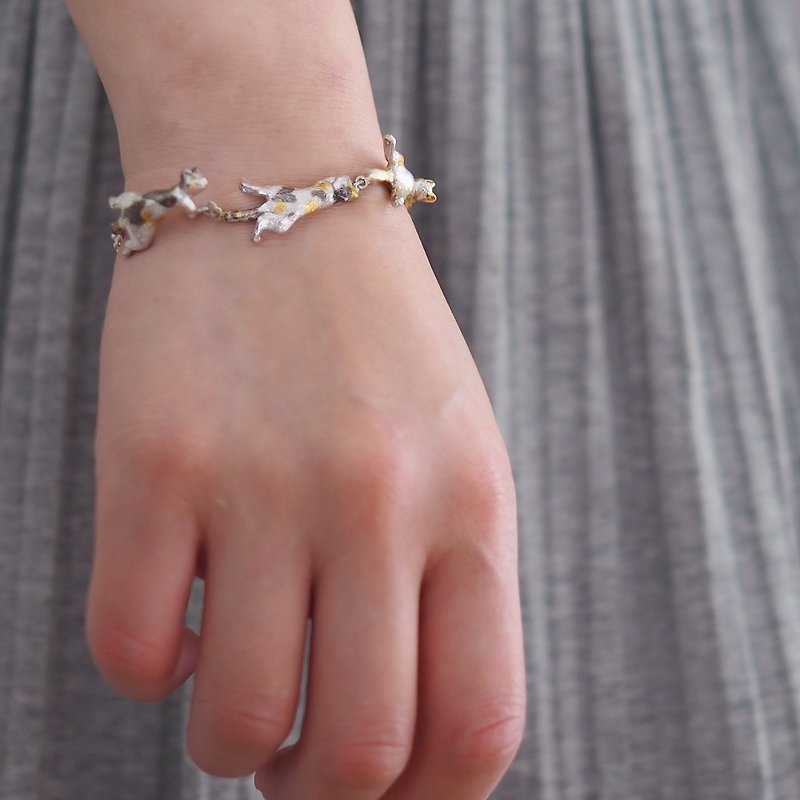 3 cats bracelet - Bracelets - Sterling Silver Silver