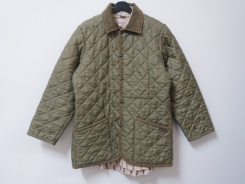 Awhile for a while | Vintage LAVENHAM quilted quilted coat no.6 - เสื้อแจ็คเก็ต - วัสดุอื่นๆ สีเขียว