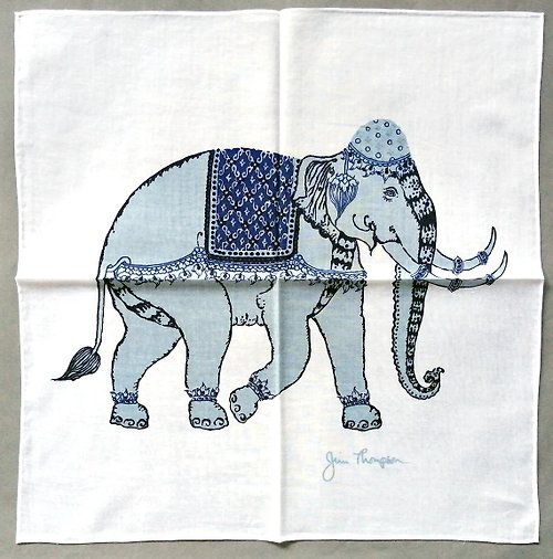 orangesodapanda im Thompson Vintage Handkerchief Blue Elephant Costume 16 x 15.5 inches