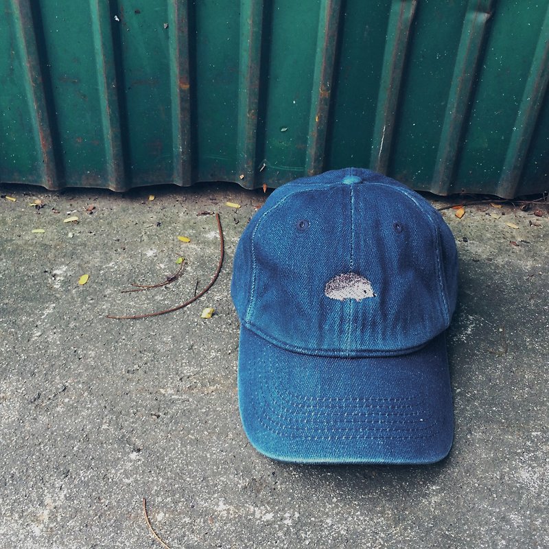 Hedgehog Cap / Denim - หมวก - วัสดุอื่นๆ สีน้ำเงิน