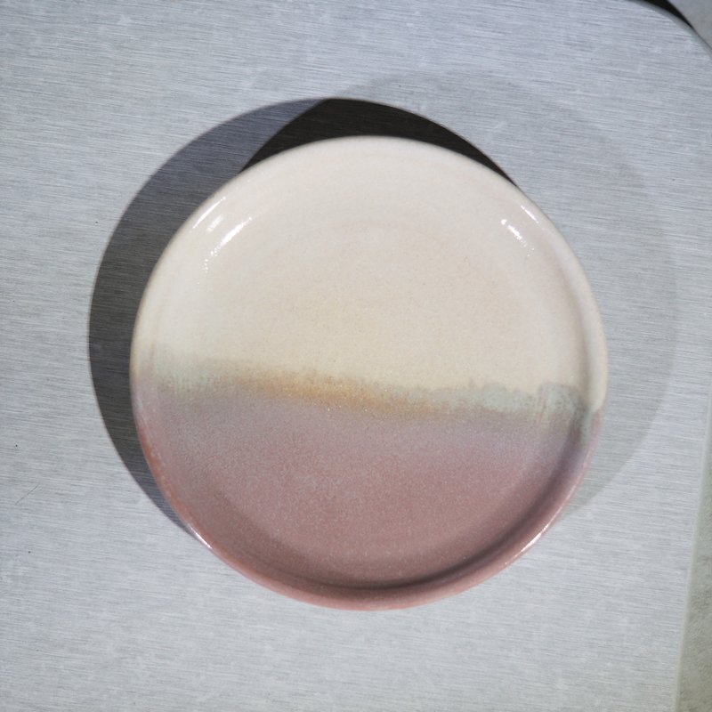 ピンクと紫のスナックプレート、フルーツプレート - 約 Ø 13 cm - 小皿 - 陶器 多色