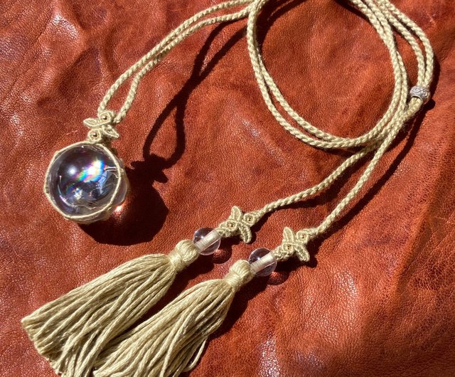 アイリスクォーツのマクラメネックレス 夢綺』虹入りアイリスクォーツ