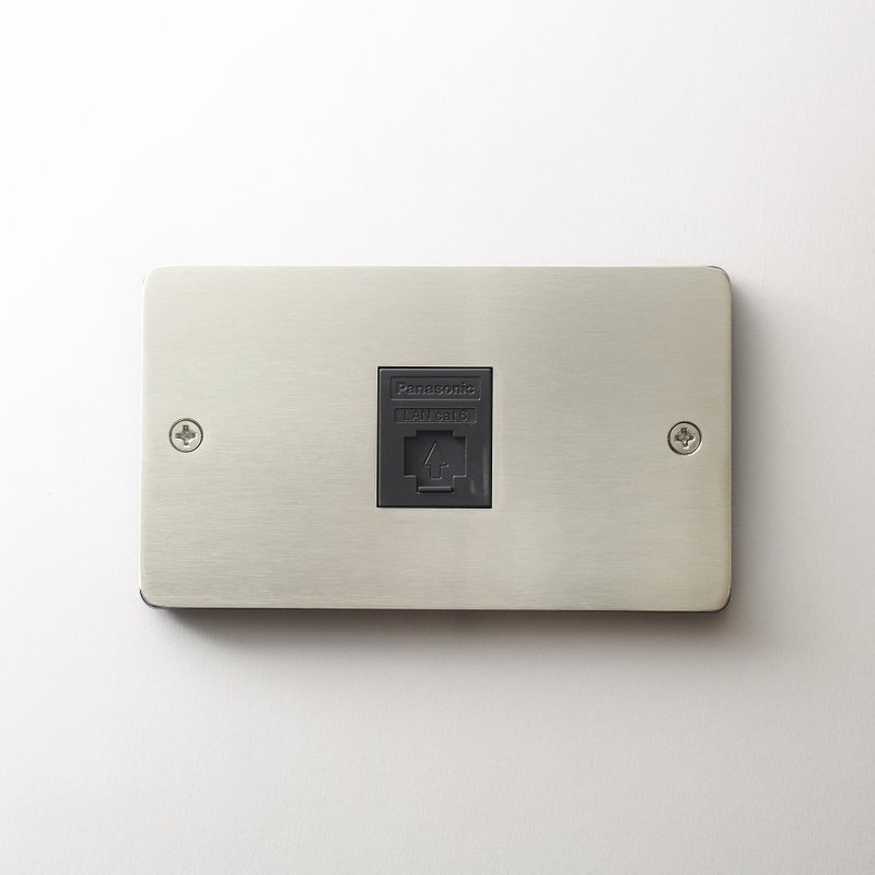 Standard switch panel hairline Silver with Panasonic international brand network jack Cat6 - Lighting - Stainless Steel 