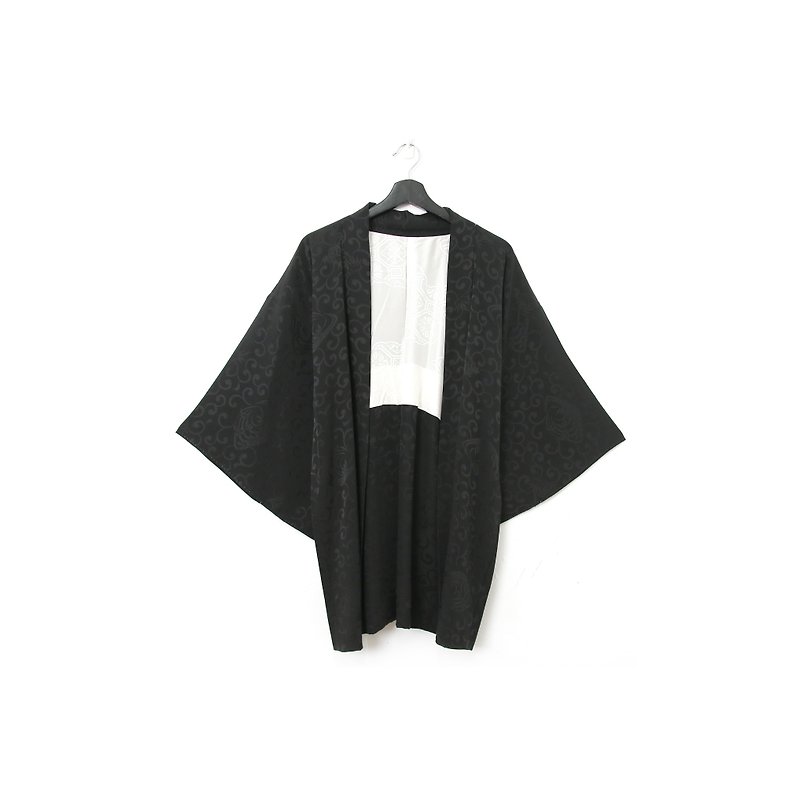 Back to Green-Japan brought back feather texture embossed curl/vintage kimono - Women's Casual & Functional Jackets - Silk 