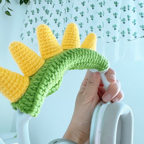 Pawpawcrochet 可愛恐龍原創設計AirPod Max 保護套 索尼 XM5 頭戴式耳機保護套