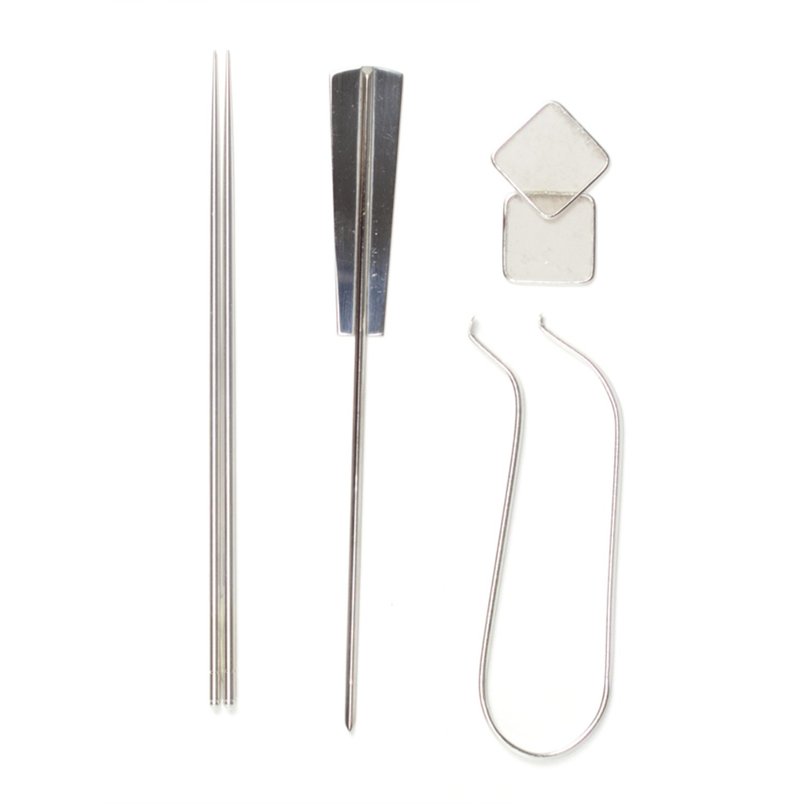 Japanese incense props set, gray pressed fire chopsticks, Silver leaf hammer, silver leaf - น้ำหอม - วัสดุอื่นๆ 