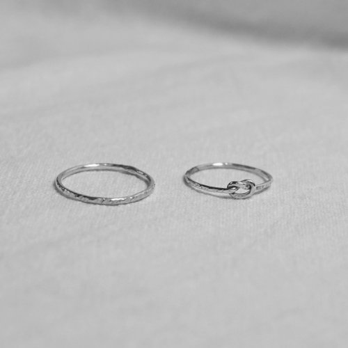 MODOMODO accessory design 飾品設計 MODOMODO飾品設計 - 925純銀敲紋線戒 925純銀同心結愛心線戒指
