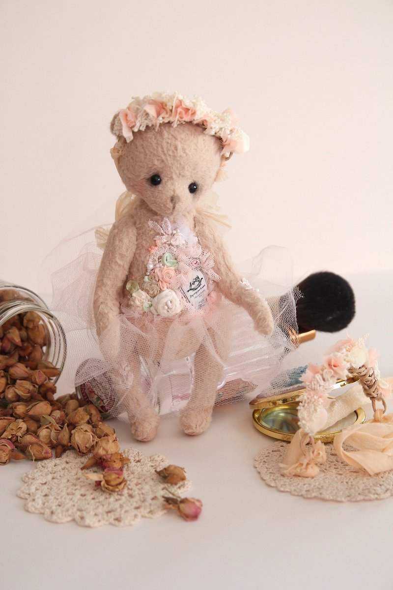 泰迪熊 泰迪熊頭飾 小娃飾物 娃娃頭飾 Blythe Blythe頭飾 手作熊頭飾 公仔頭飾 娃娃小飾物 - 玩偶/公仔 - 植物．花 粉紅色