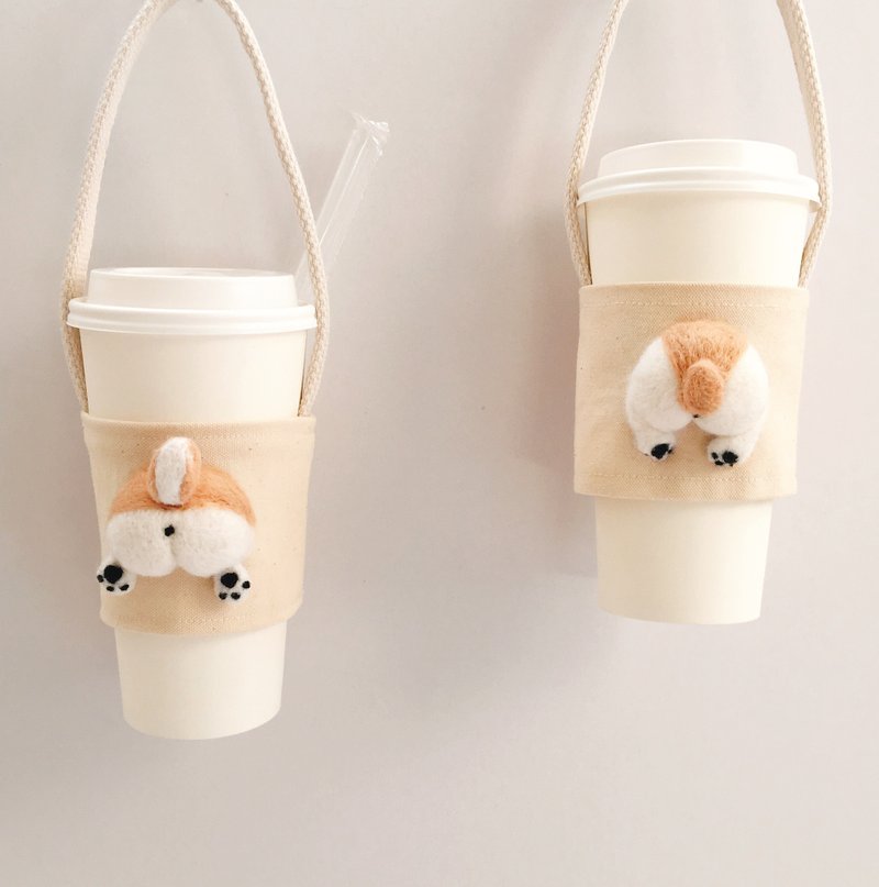 Goody Bag Eco Set- ที่หิ้วแก้วก้น Corgi + ถุงใส่อาหารพกพา - ถุงใส่กระติกนำ้ - วัสดุอื่นๆ หลากหลายสี