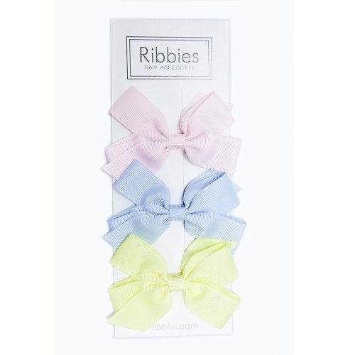 Ribbies 台灣總代理 英國Ribbies 經典中蝴蝶結3入組-粉嫩系列