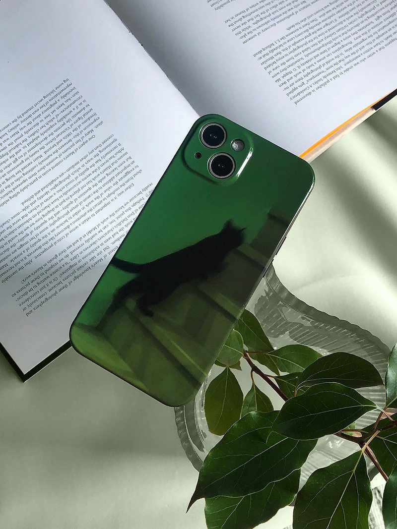 小貓上樓 iPhone 手機殼 影像藝術創作 亮面軟殼 - 手機殼/手機套 - 其他材質 綠色