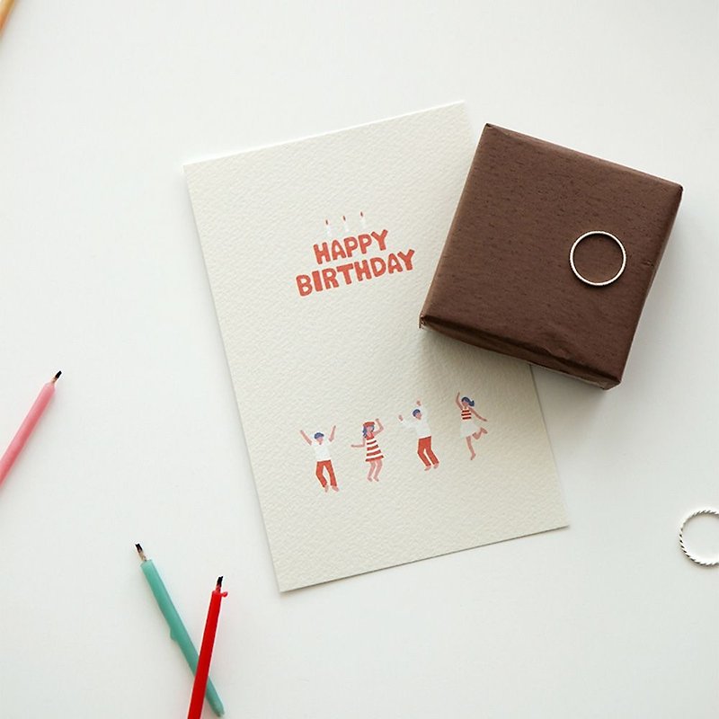 Dailylike Random Le Live Illustration Card - 08 Birthday Party, E2D04838 - Cards & Postcards - Paper White