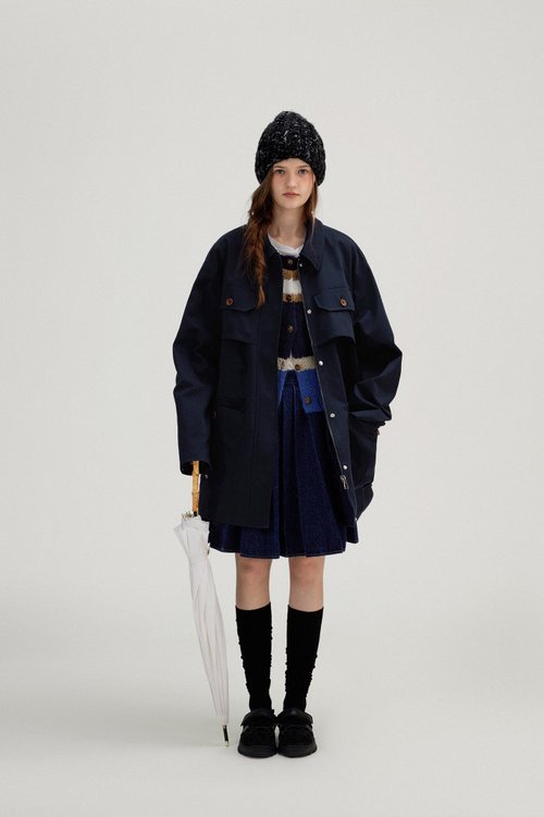 【BAON】Tsukiko Collar Half Trench Jacket S11-JM074OS-23120-Jac_Mooki-
