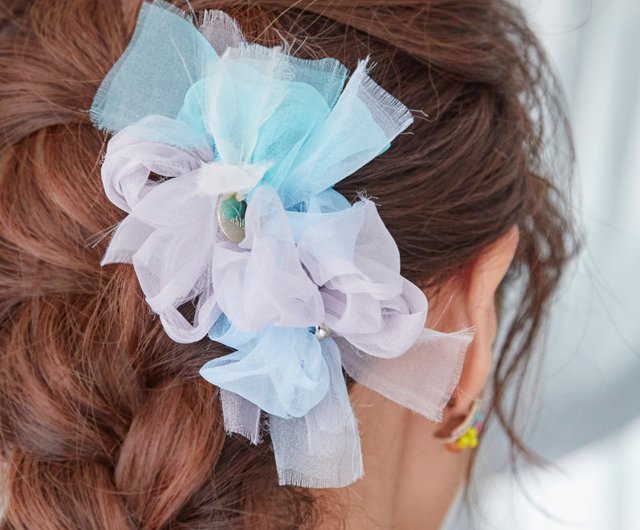 オーガンジーリボンヘアゴム マーメイド 人魚の髪飾り ヘアゴム