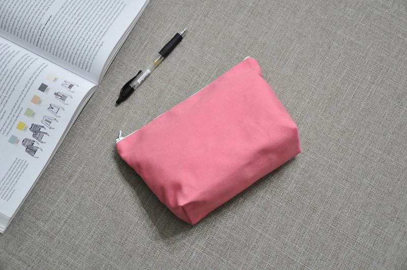 ENDURE/Rose pink Rose pink large size cosmetic bag - Toiletry Bags & Pouches - Cotton & Hemp Pink