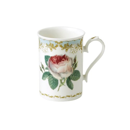 Roy Kirkham 英國 RK | Vintage Roses 古典玫瑰園 天空粉藍 320ml 骨瓷直筒杯