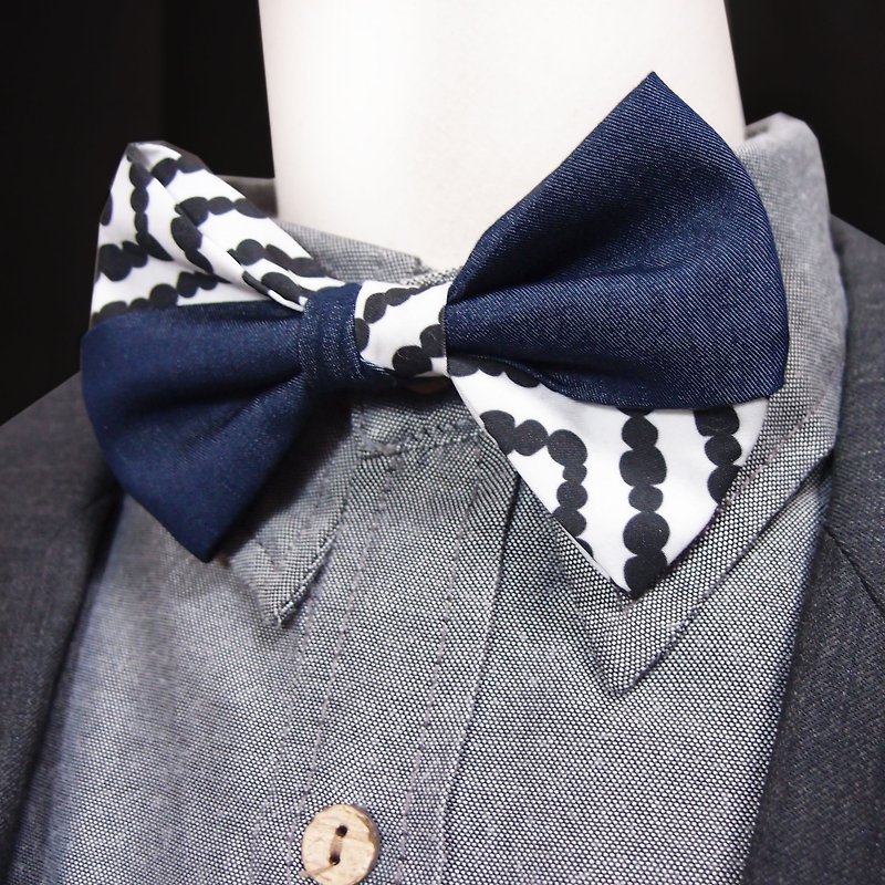 俏皮交叉紳士領結 - 領帶/領帶夾 - 聚酯纖維 黑色