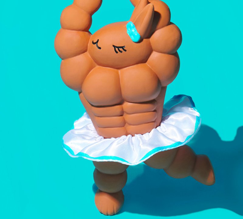 【バレエうさぎ】ペット用 音が出るおもちゃ/歯固め・丈夫で噛み応えあり - おもちゃ - その他の素材 オレンジ