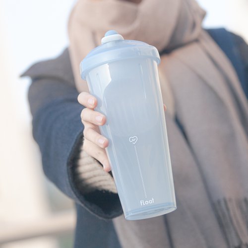 Float Living 漂浮珍奶杯 / 寧靜灰 / 無吸管環保飲料杯850ml