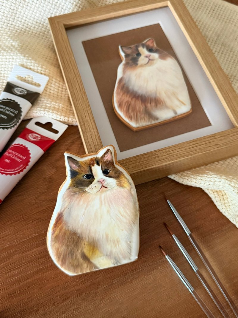 加購專區 木框收藏展示組 適用於手繪糖霜作品 寵物彩繪系列 - 手工餅乾 - 木頭 