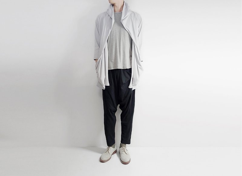I. A. N Design hooded jacket pocket light gray organic cotton Organic Cotton - จัมพ์สูท - ผ้าฝ้าย/ผ้าลินิน 
