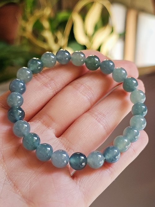 Caishui|ドリームブルー|A品質の翡翠アイスブルーウォータービーズ8mm