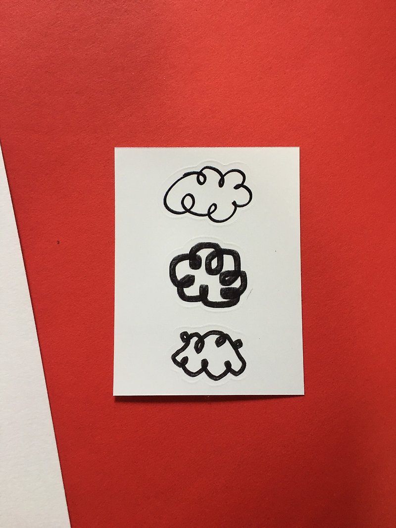 Little Sticker Set 03 – Cloudy - 貼紙 - 紙 白色