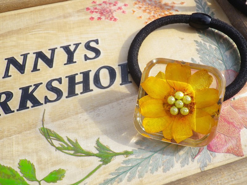 Anny's workshop手作押花飾品，髮帶飾品，橙色百日草髮帶 - 髮飾 - 塑膠 