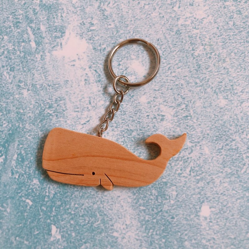 鯨魚 檜木鑰匙圈 - 鑰匙圈/鑰匙包 - 木頭 咖啡色