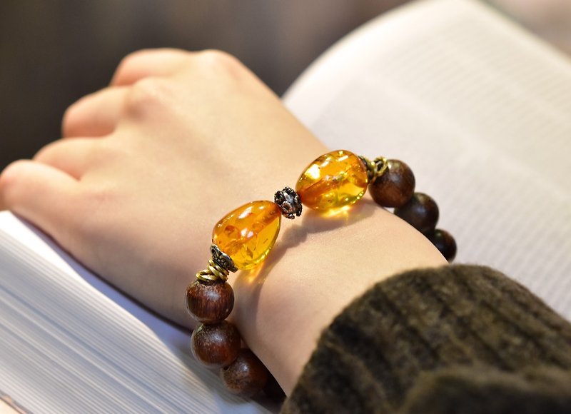 Shenxian Bracelet-Natural Amber-Agarwood - Bracelets - Gemstone 