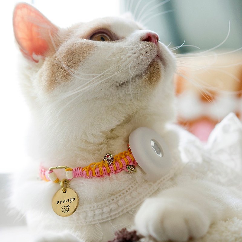 Colorful bead braided collar for cats and small dogs - ปลอกคอ - โลหะ 